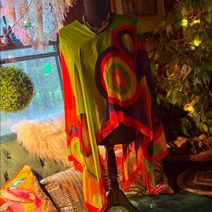 Colorful Geometric Poncho